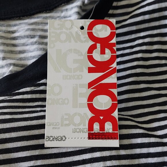 BONGO Short Sleeve Black & White Stripe Tee - XL (Juniors) - Picture 5 of 9